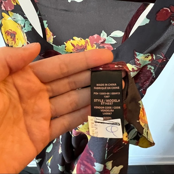 Ella Moss silk floral tank | Purple with pattern, S - Picture 7 of 7